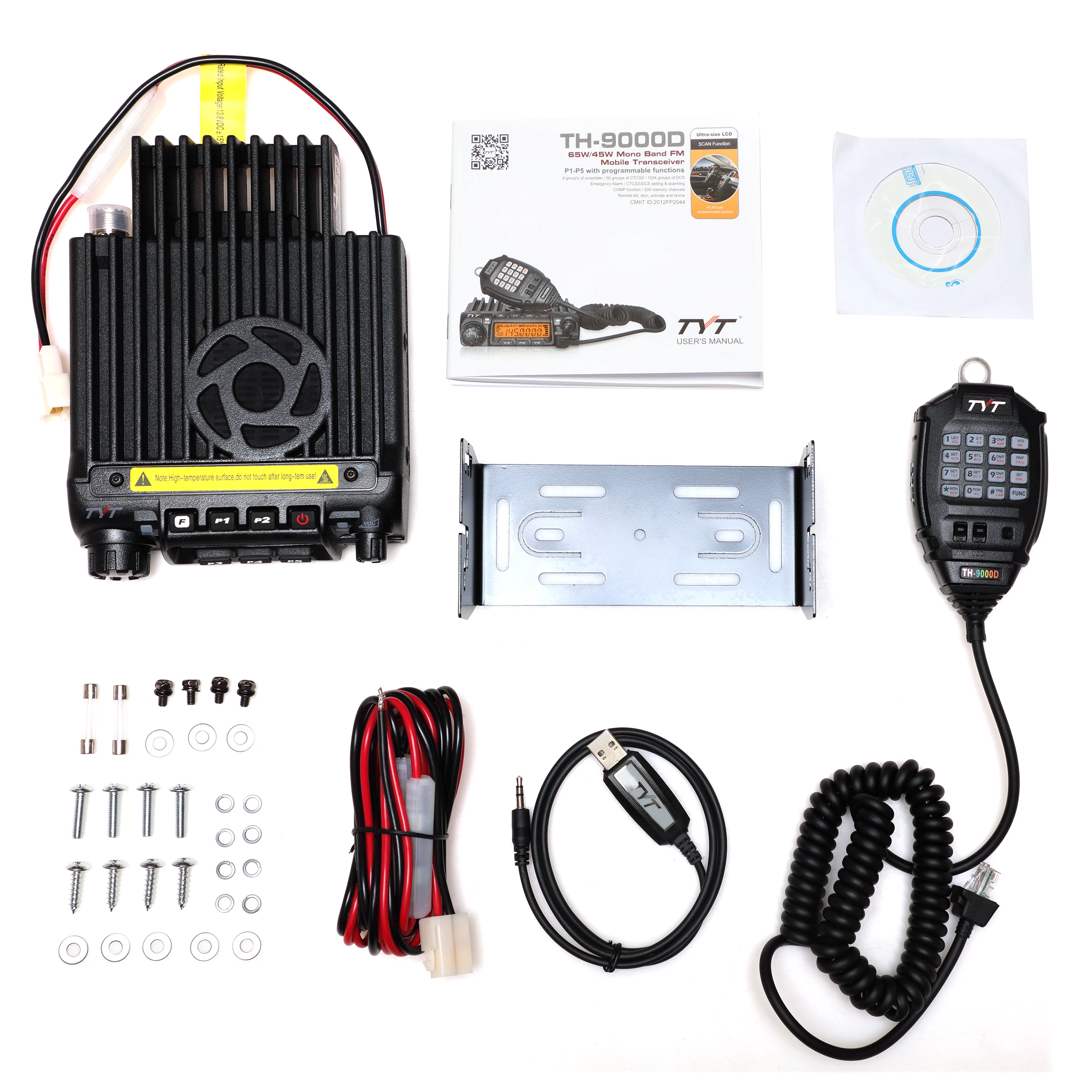 TYT TH-9000D PLUS High Power 65W 220-260MHz Walkie Talkie Long Range Car Transceiver Truck Mobile Ham Mobile Radio 6