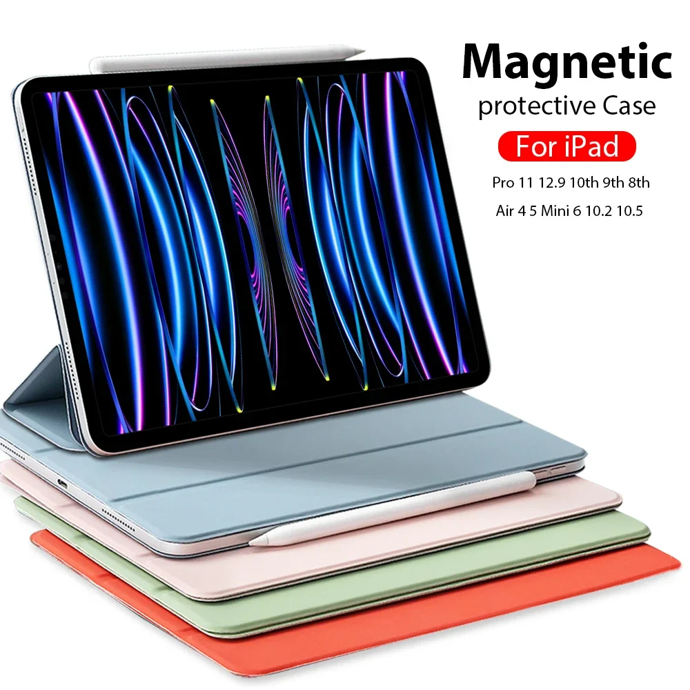 Premium Magnetic Shockproof PU Tablet Case - Enhanced Protection & Versatile Design