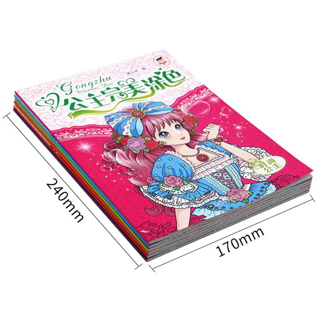 6 Books 192 Pages Perfect Princess Coloring Book for Girl Gift