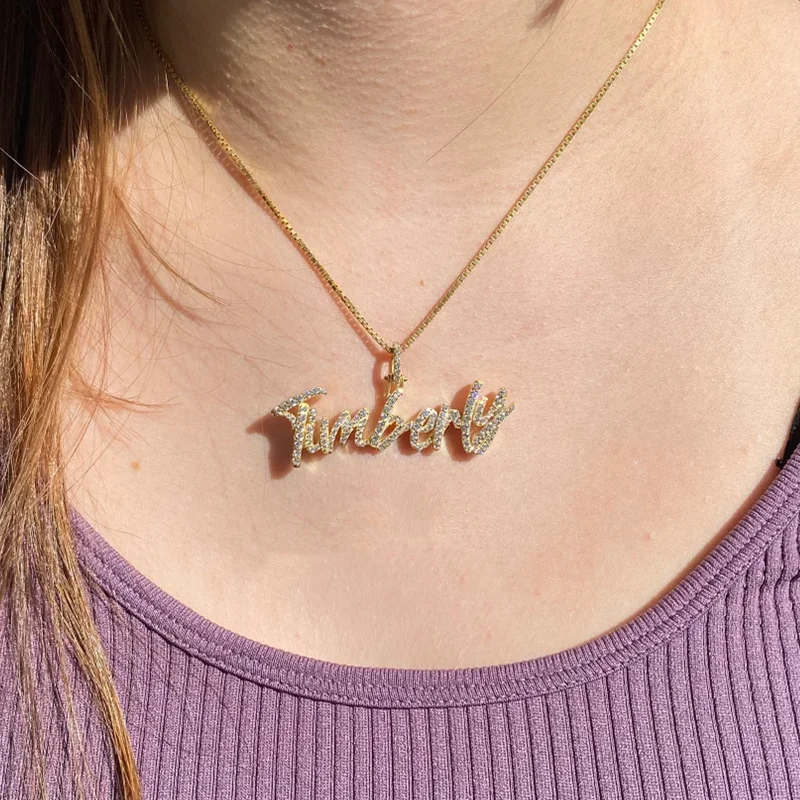 Custom Name Necklace with Box Chain 