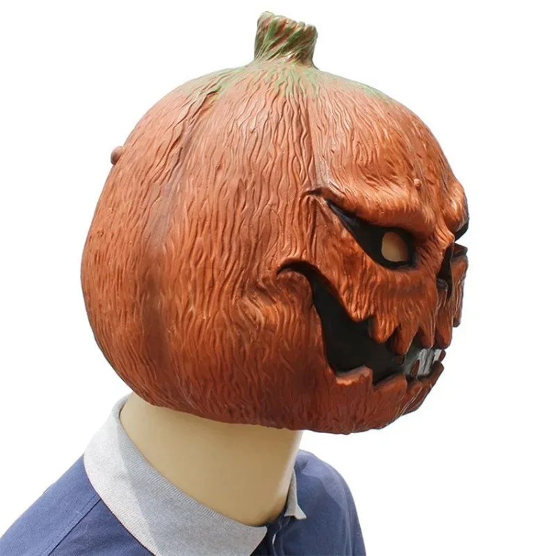 Halloween Mask Novelty Latex Pumpkin Head Mask Costume for Adults Cosplay Party Props Party Decoration