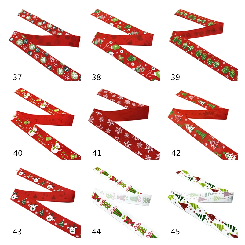 Christmas Ribbons 25mm Printed Grosgrain For Gift Wrapping Wedding Decoration Hair Bows DIY satin ribbons,ribbon decoration,ribbon supplies,wrapping ribbon,grosgrain ribbon,christmas ribbon