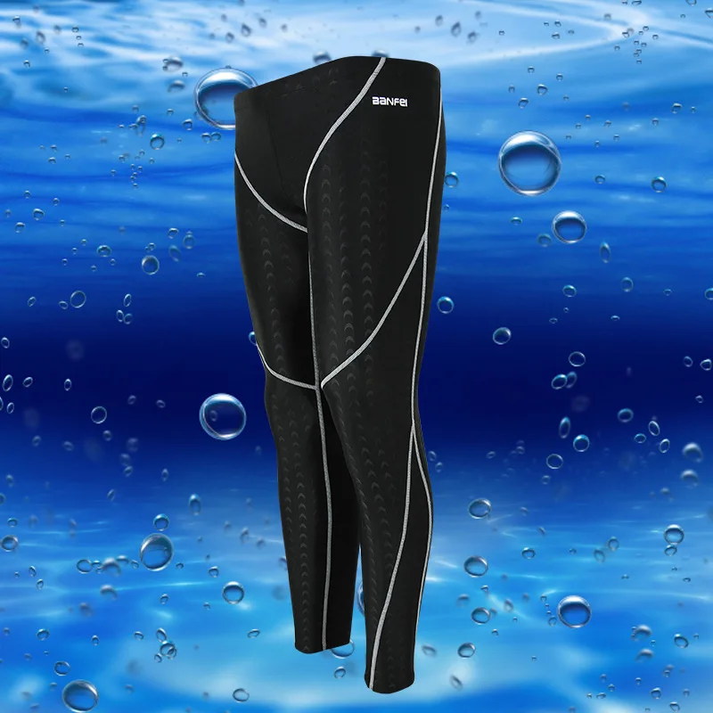 Swim Pants Men Long Swimwear Shark Skin Professional Swimming Trunks Training Swimsuit Swim Leggings for Boy Athletic Swimsuit