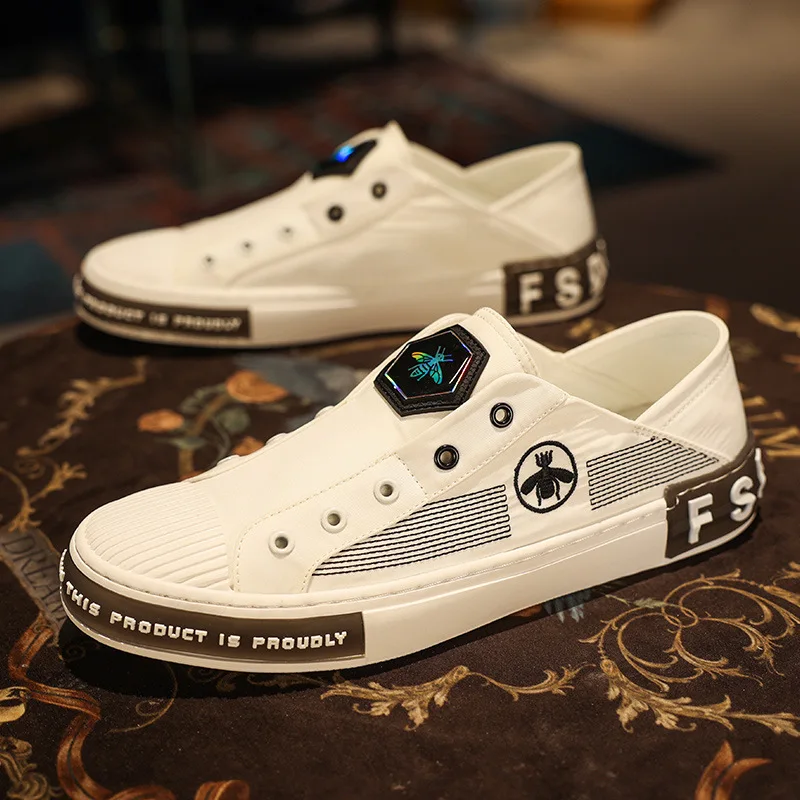 

Men's shoes 2023 spring and fall new casual canvas shoes trend hundred sets of foot driving small white board shoes