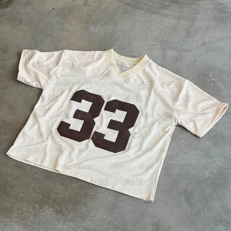 Y2K Mesh #33 Jersey Quick Dry TShirt Breathable Streetwear Men Women Oversized College SportWear Unisex Football Training Tshirt 3