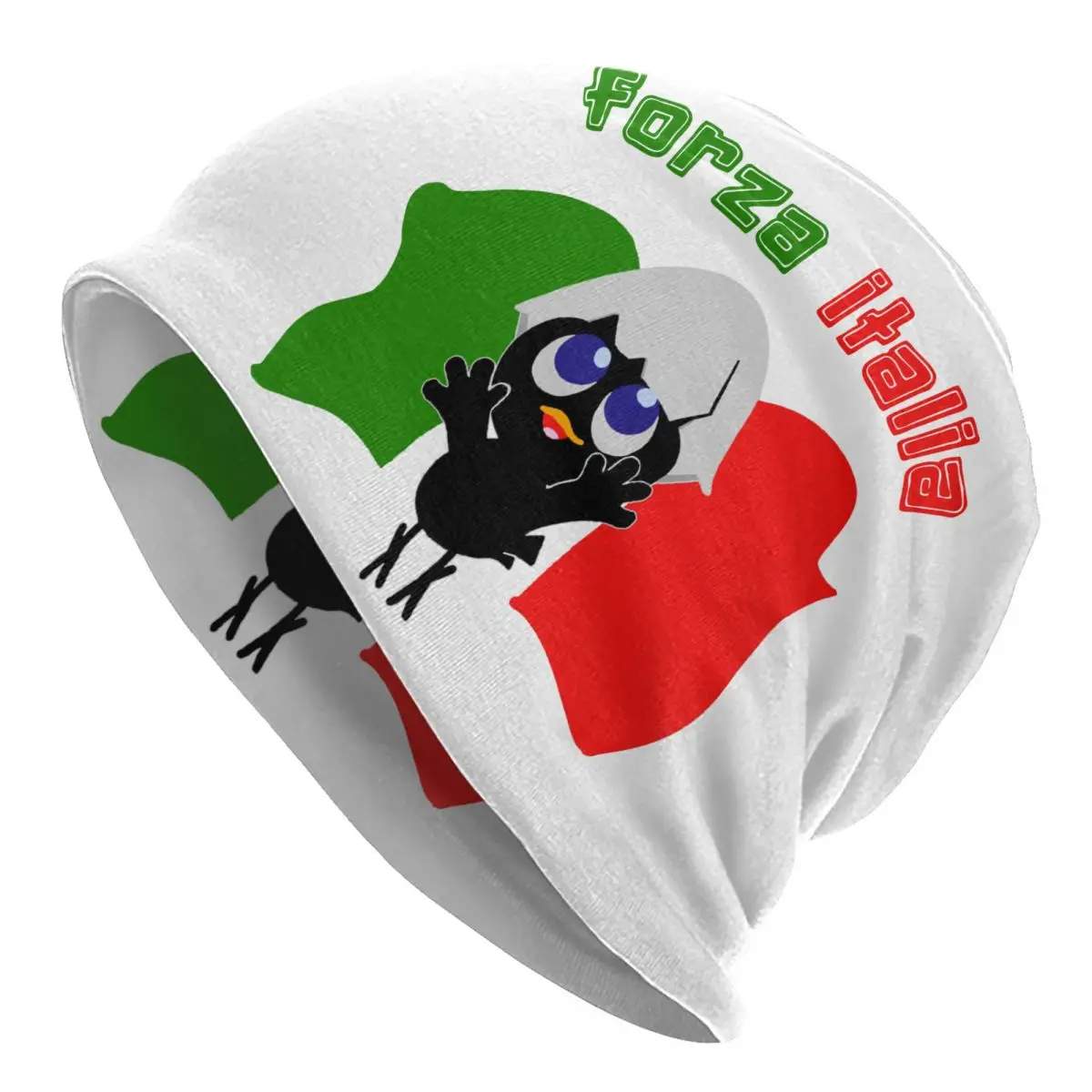 Forza Italia Calimero Cartoon Skullies Berretti Cappello Carino Pollo Hip Hop Berretti Da Sci Unisex Caldo Cappello Lavorato A Maglia Con Cofano A Dop