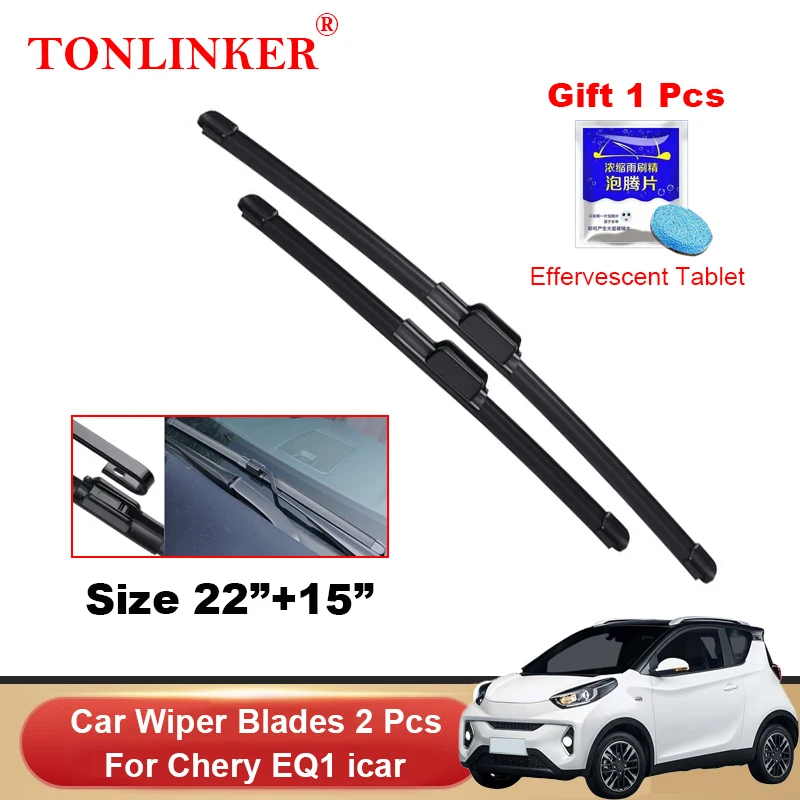 

TONLINKER Car Wiper Blades For Chery EQ1 icar 2017-2021 2022 2023 Car Accessories Front Windscreen Wiper Blade Brushes Cutter