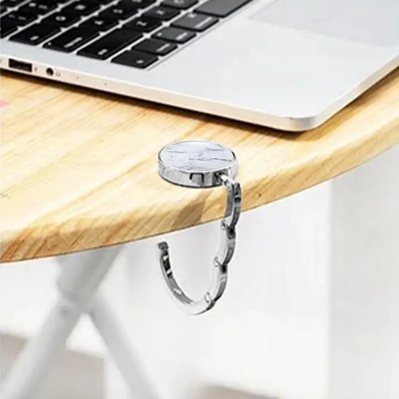 3 Ganci Per Borsa Da Tavolo Pieghevoli - Antiscivolo, In Metallo, Per Ristorante, Ufficio O Casa - Foto 5