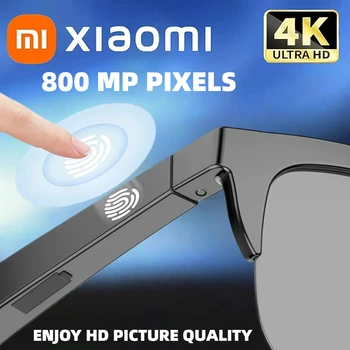 XIAOMI 4K Xiaomi 4K AI Smart Glasses With 100MP Camera Chat GPT Touch Sport Sunglasses Bluetooth Call Video Music Player For Men