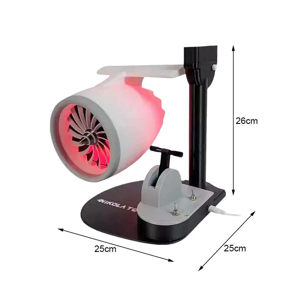 Creative Turbofan Desktop USB Fan Turbofan Engine Shape 3D Printing Engine Model Type-C Charging