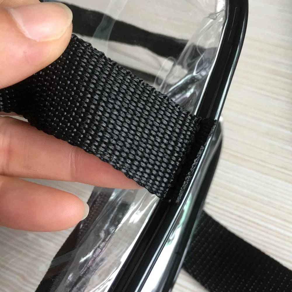 Transparent travel toiletry bag Multi-functional waterproof organiser black PVC handheld three-size environmental protection bag travel toiletry bag