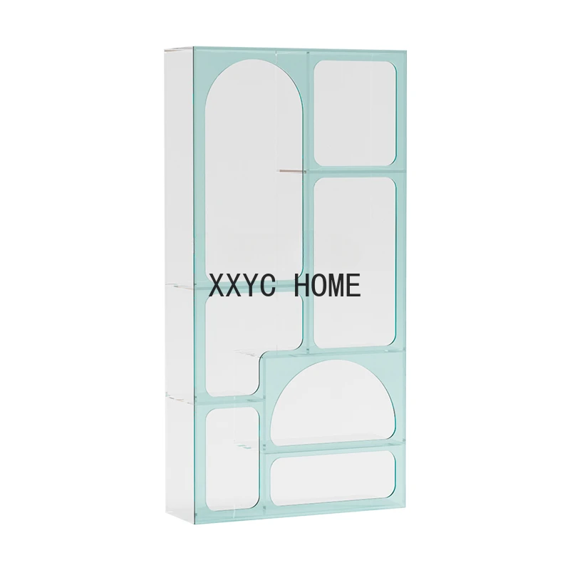 

Customized Acrylic Bookcase Floor Simple Home Living Room Multi-Layer Locker Transparent Small Bookcase against the Wall Storage