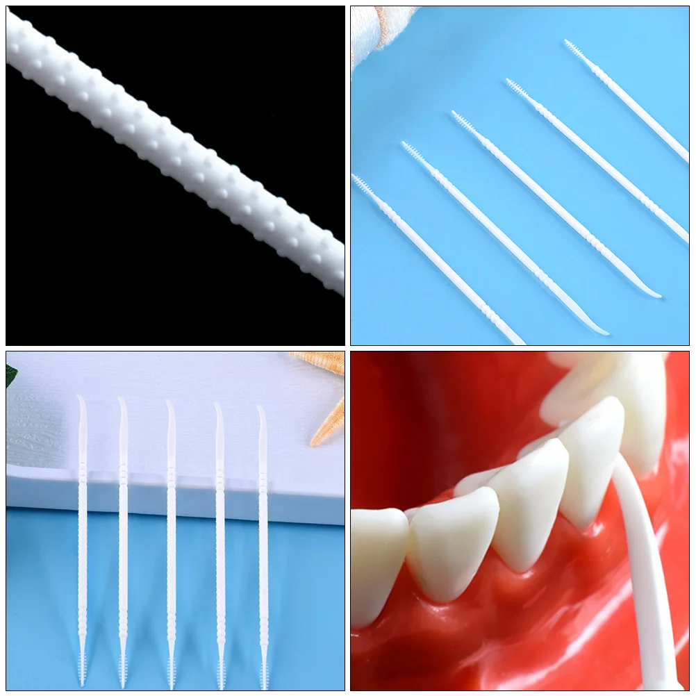 300Pcs Disposable Interdental Brush Double-head Toothpick Interdental Cleaners