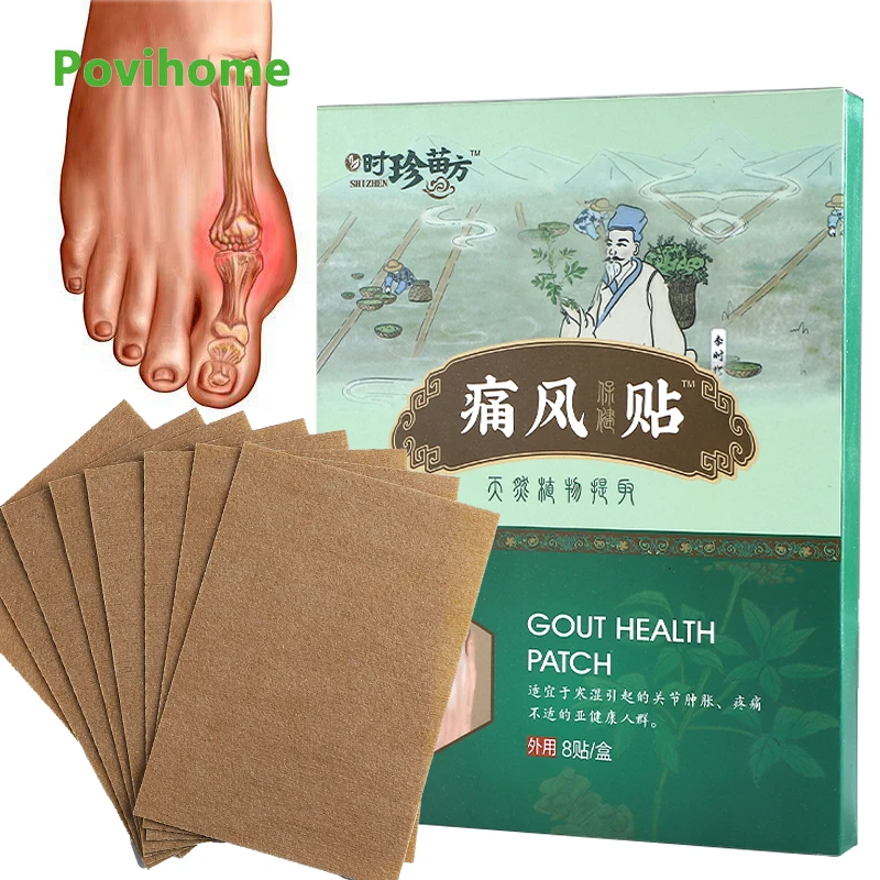 

8pcs Gout Treatment Patch Arthritis Rheumatism Treatment Patch Pain Relief Plaster For Finger Foot Thumb Joint Analgesic Sticker