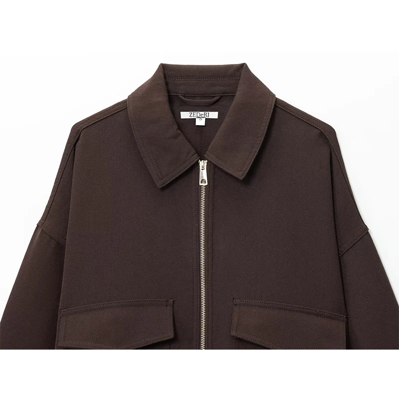 Women Fashion Street Style Commuting Jackets For Women Loose Coat Top Jacket Long Sleeve Zipper Casual New Outerwears ﻿