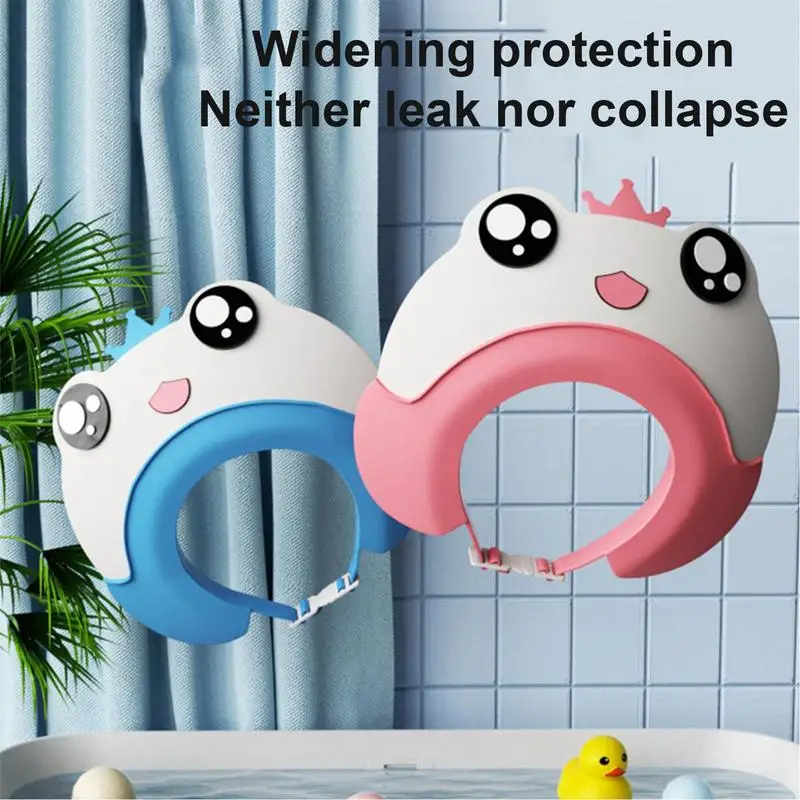 Adjustable Size Children's Shampoo Caps Cartoon Baby Shower Bath Visor Infant Hair Shield Ear Protection Waterproof accessories