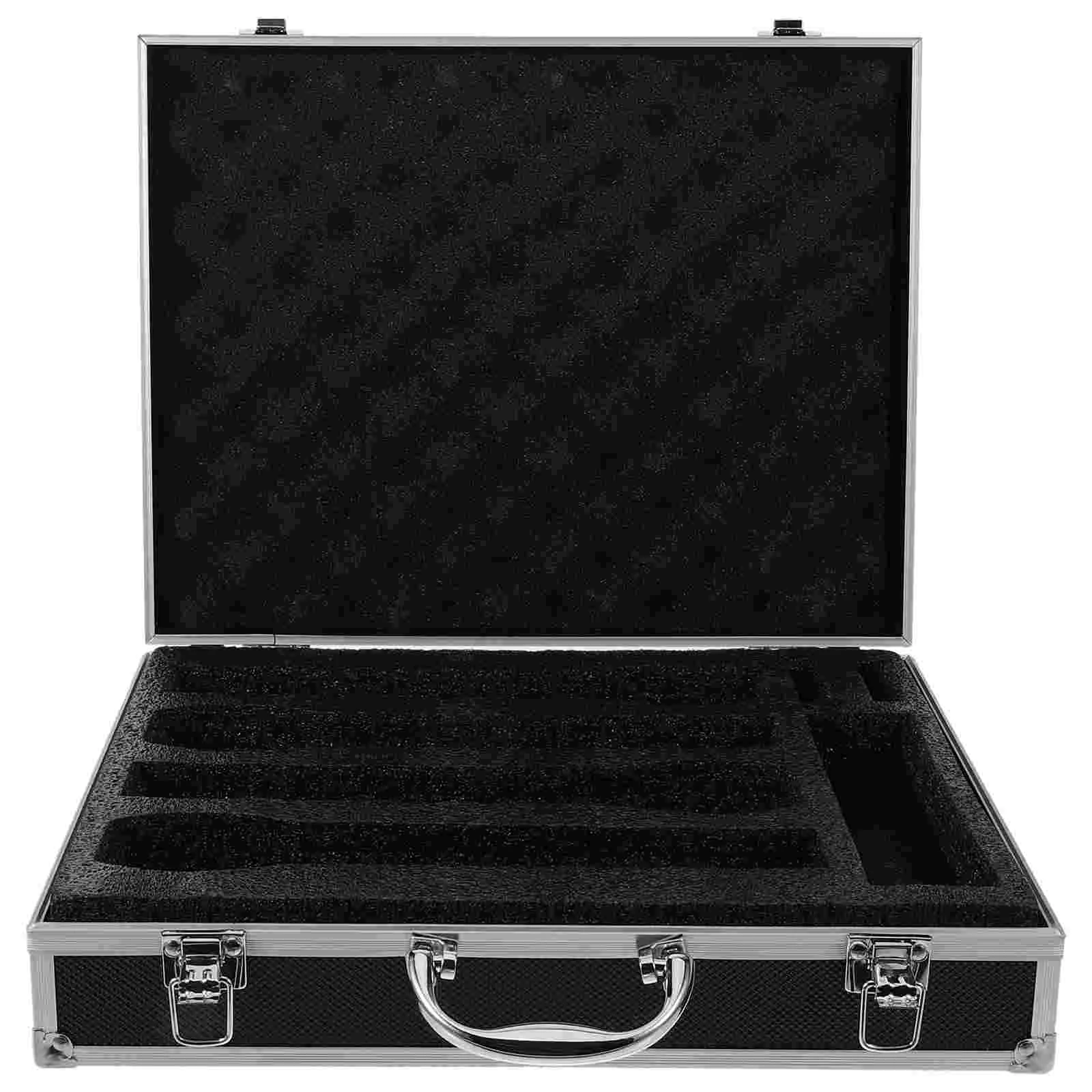 

Microphone Carrying Case Cordless Microphone Case Portable Microphone Box With Handle For Travel Musical Instrument Accessories