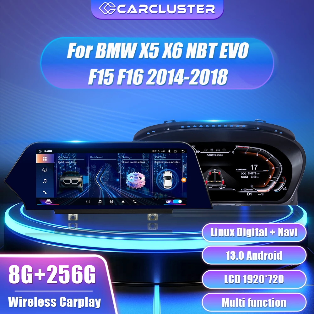 LCD Digital Dashboard Cluster Panel Cockpit Voor For BMW X5 X6 (NBT EVO system) F15 16 2014- Car Radio Android 13.0 Player