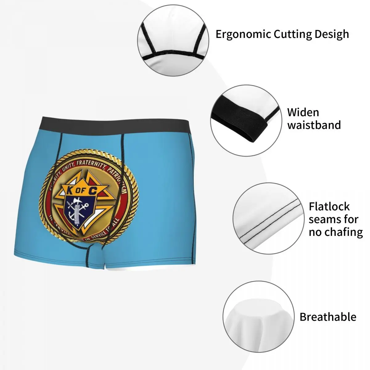 Knights of Columbus Knight Of Columbus Underpants Homme Panties Male  Underwear Print Couple Sexy Set Calecon - AliExpress