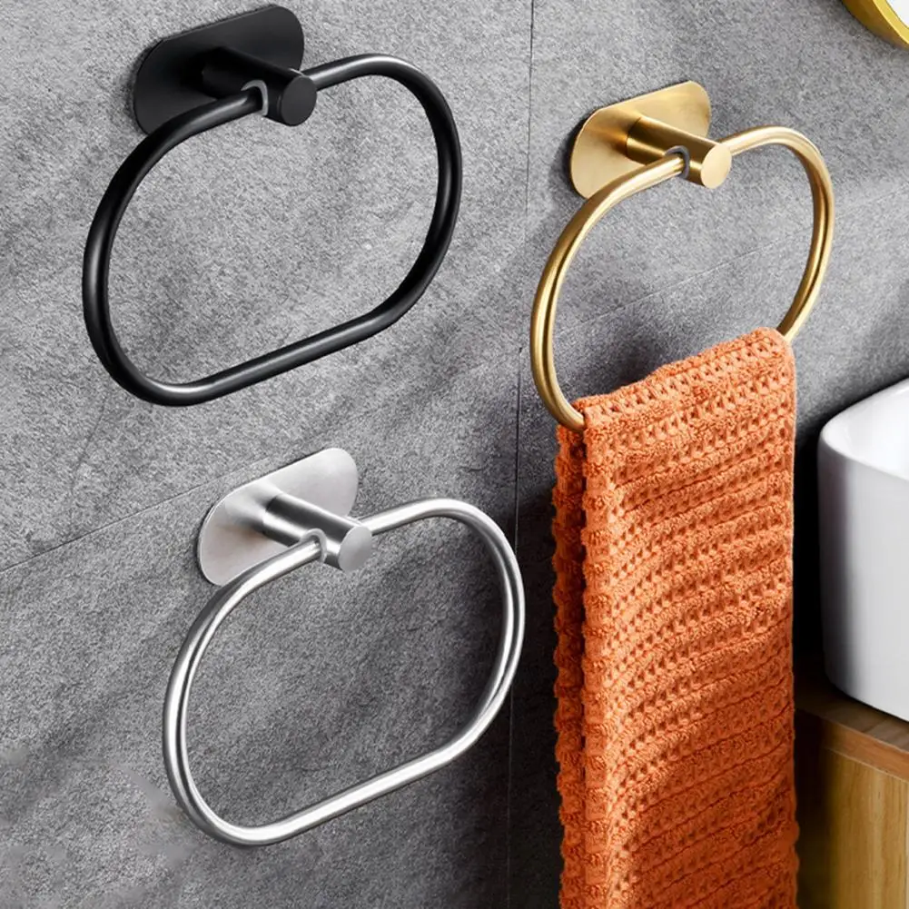 Towel Rack Swivel Rustproof Towel Hanger Ring Heavy Duty Wall Mount Holder Bathroom Kitchen Accessories