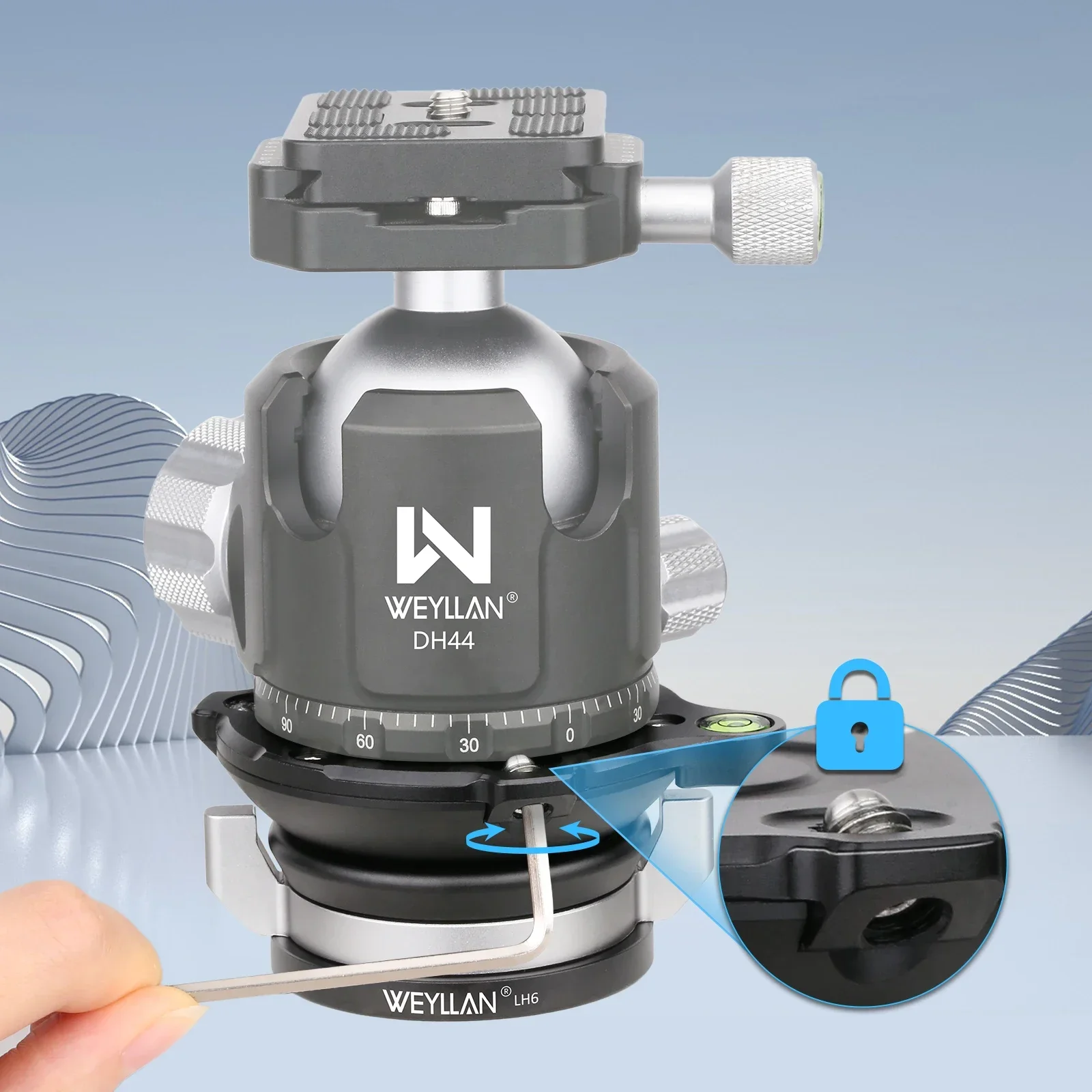 Leveling Base Tripod Head Adjusting Leveler Flat Plate WEYLLAN LH6 Aluminum Alloy Tripod Stand Camera Leveler Max Load 15kg