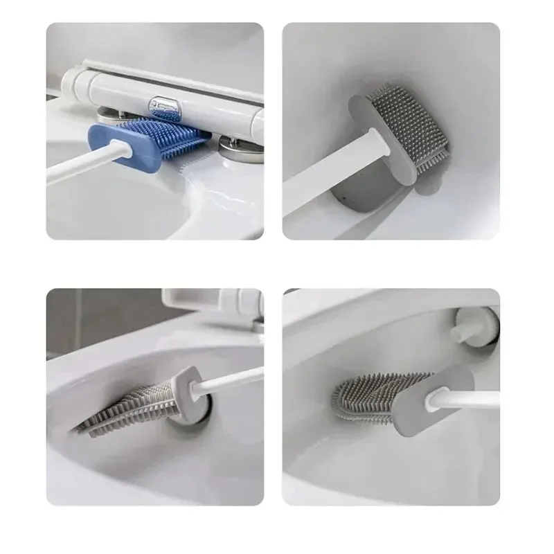 Toilet Brush Set 1PC TPR Toilet Brush And Bracket Set Toilet Plunger And Brush Set Cleaning Wall Hung