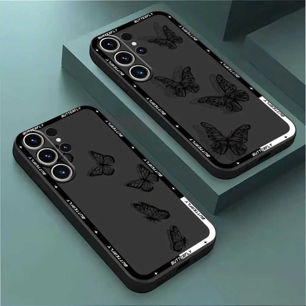 Cover Capa Ins Retro Butterfly Custodia In Silicone Per Samsung Galaxy S22 Plus S21 5G S24 Ultra S20 S23 Ultra S21 Fe S21 Ultra