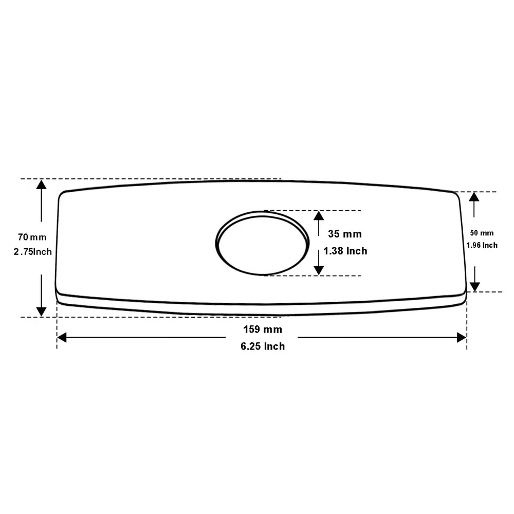 Wovier 6" 3-to-1 Diamond Kitchen Faucet Hole Cover Deck Plate Bathroom Kitchen Sink Faucet Hole Cover Deck Plate Escutcheo
