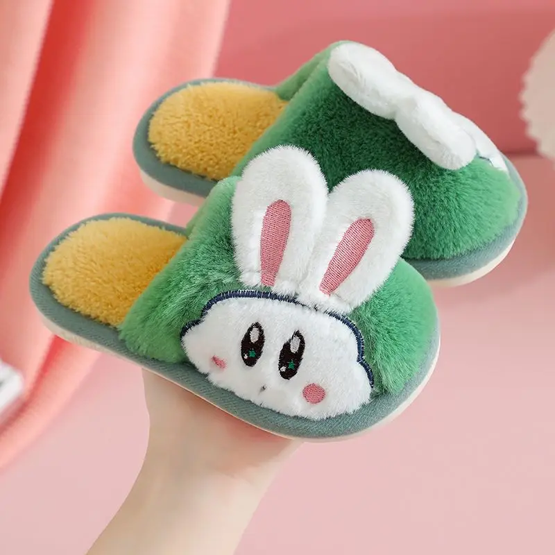 Animal Rabbit Plush Children Slipper Cartoon Kids Shoes Babi Flat Slides Child Cute Little Bunny Indoor Soft Slippers 2023 new kids cartoon bubble stick cute unicorn animal modeling bubble blowing toys outdoor toys parent child interactive gifts