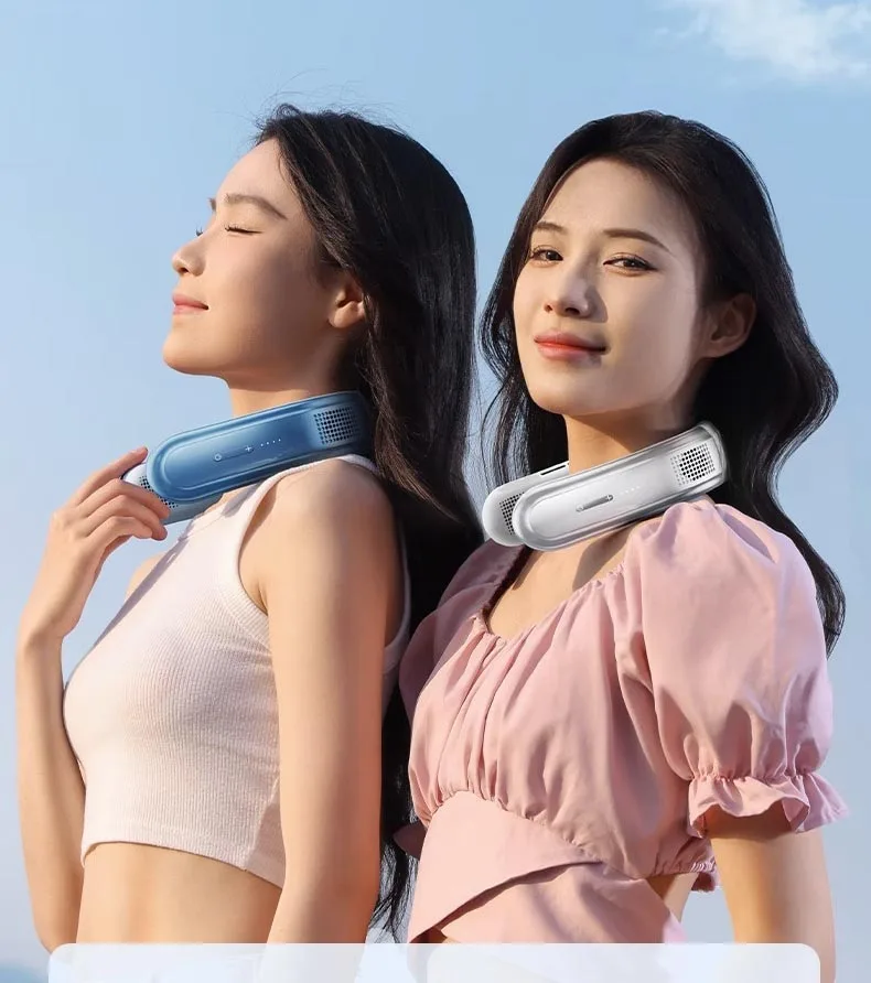 Portable Neck Fan 10000mAh Rechargeable Fan Mini 3-Speeds La - AIXIVO product image