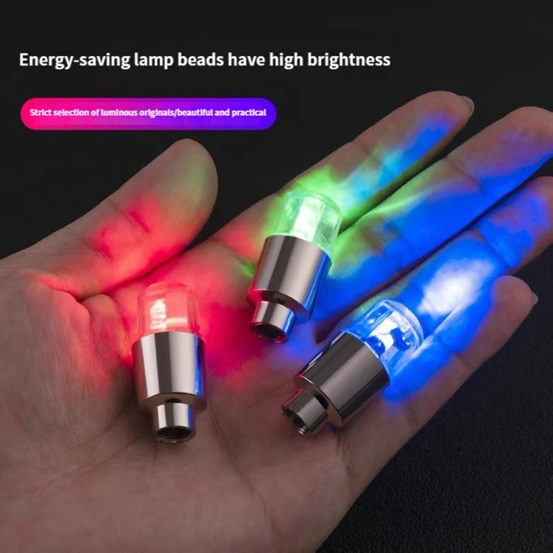 4PcsTireValveCapLightsCarWheelLightsCapTireTyreAirValveLED