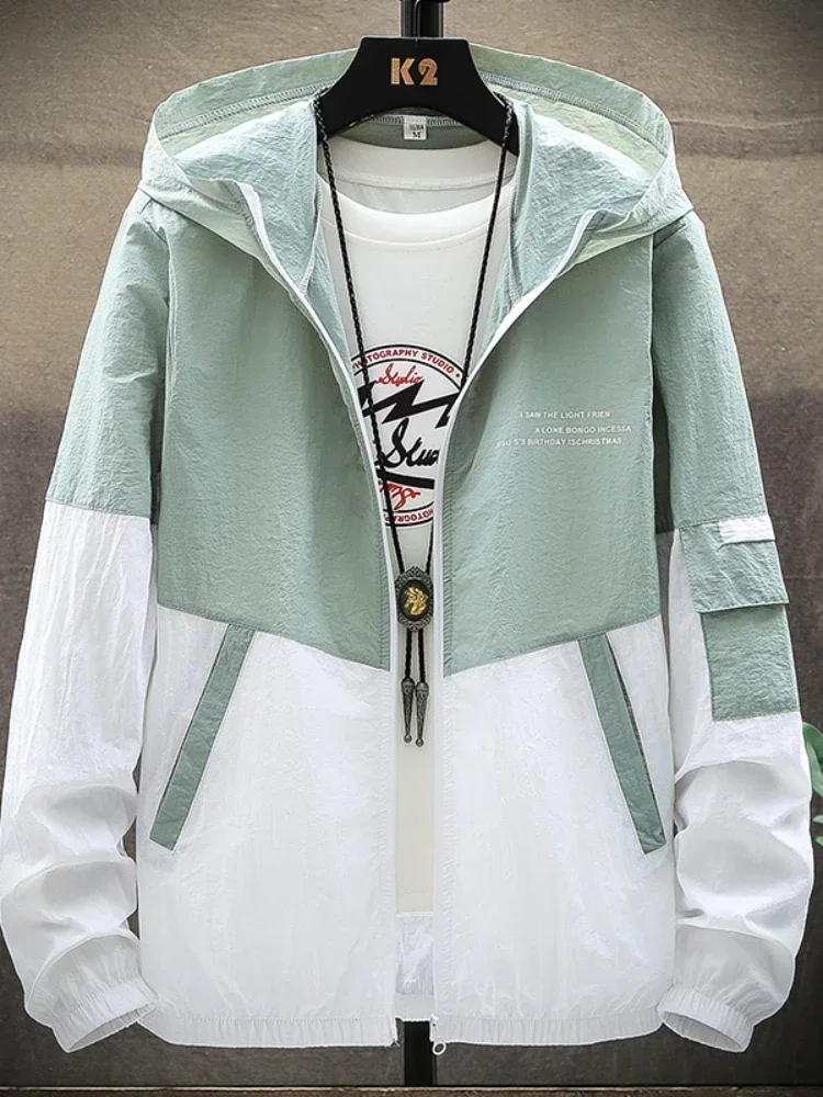 Summer Hooded Jacket Men Women Waterproof Sun Protection Clothing Fishing Hunting Clothes Quick Dry Skin Patchwork Windbreaker 4