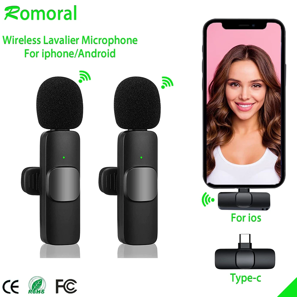 Micrófono Inalámbrico De Solapa Clip Lavalier Mic Plug-Play para iPhone /  iPad