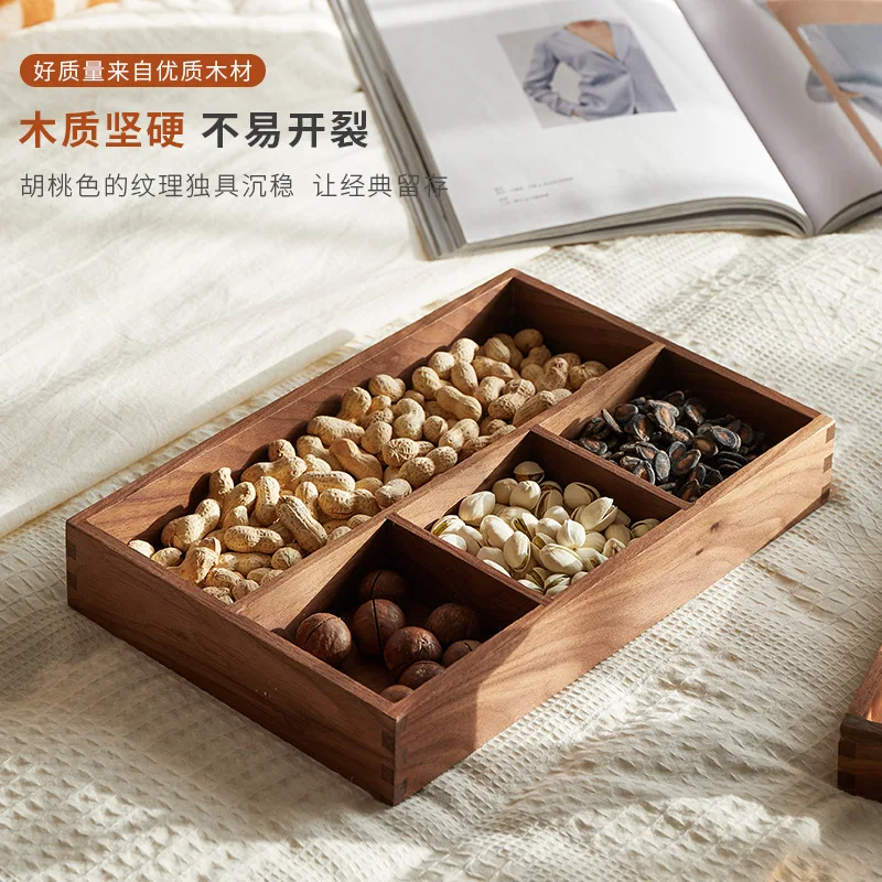 Solid wood desktop sundry coffee table office key storage box Jewelry cosmetics stationery organizer box tray 3