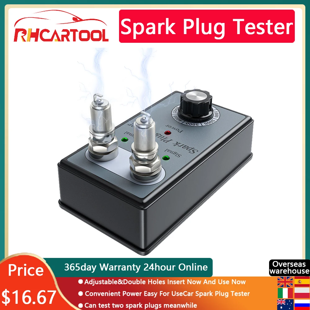 Obd2 Car Dual Hole Car Spark Plug Tester Ignition Plug Analyzer