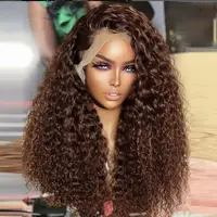 Deep Wave Frontal Wig 13x4 13x6 Hd Lace 30 Inch Chocolate Brown Curly Lace Front Human Hair Water Wave Brazilian Wigs For Women 1