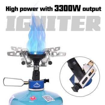 Outdoor Camping Gas Burner Outdoor Stove 3300W with igniter Camping Equipment Portable Tourist Survival Bushcraft Kitchen 1