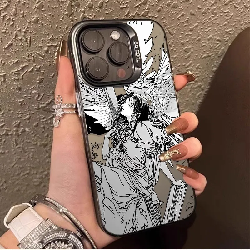 Retro Aesthetic Angel Art Matte Phone Case - Anti-Fall Protection