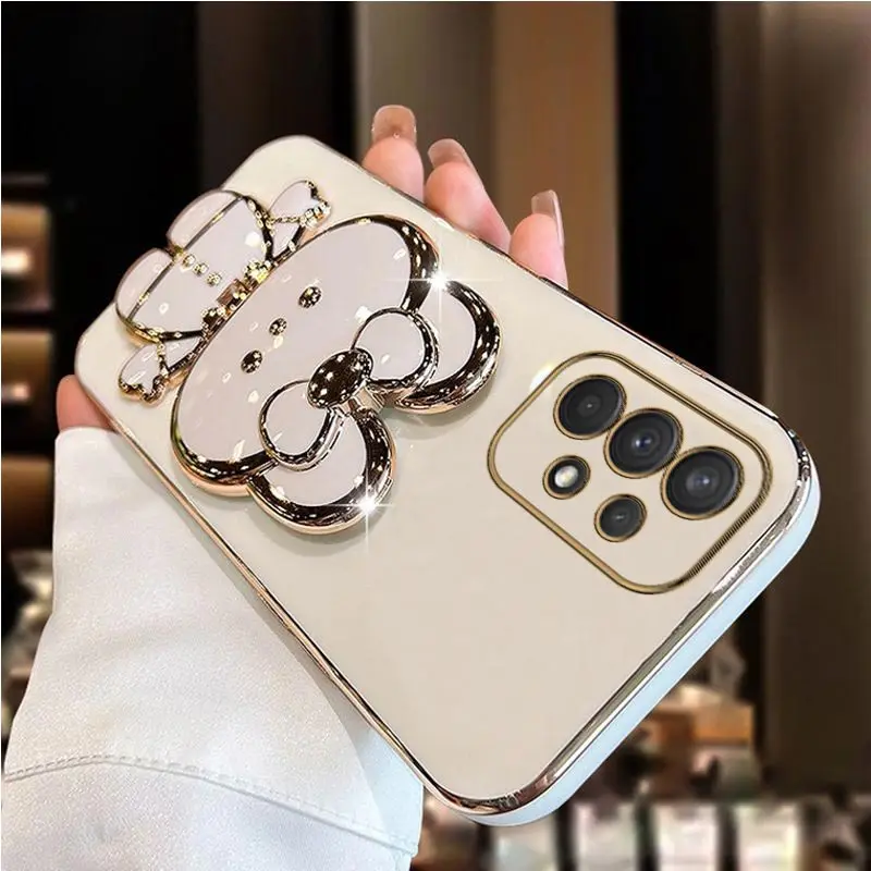 Diamond Strap Mirror Rabbit Phone Holder Stand Cover