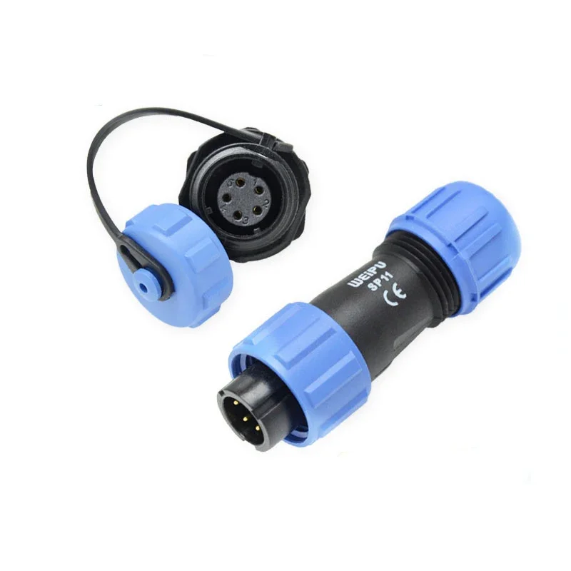 Waterproof Industrial Electrical Connector with Weld Wire Panel, IP68 Rating