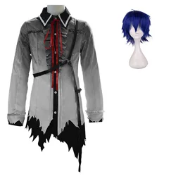 Anime KAITO Cosplay Costume - Cute Uniform with Wig for Halloween and Role - Playing Parties (Costume and wig)
