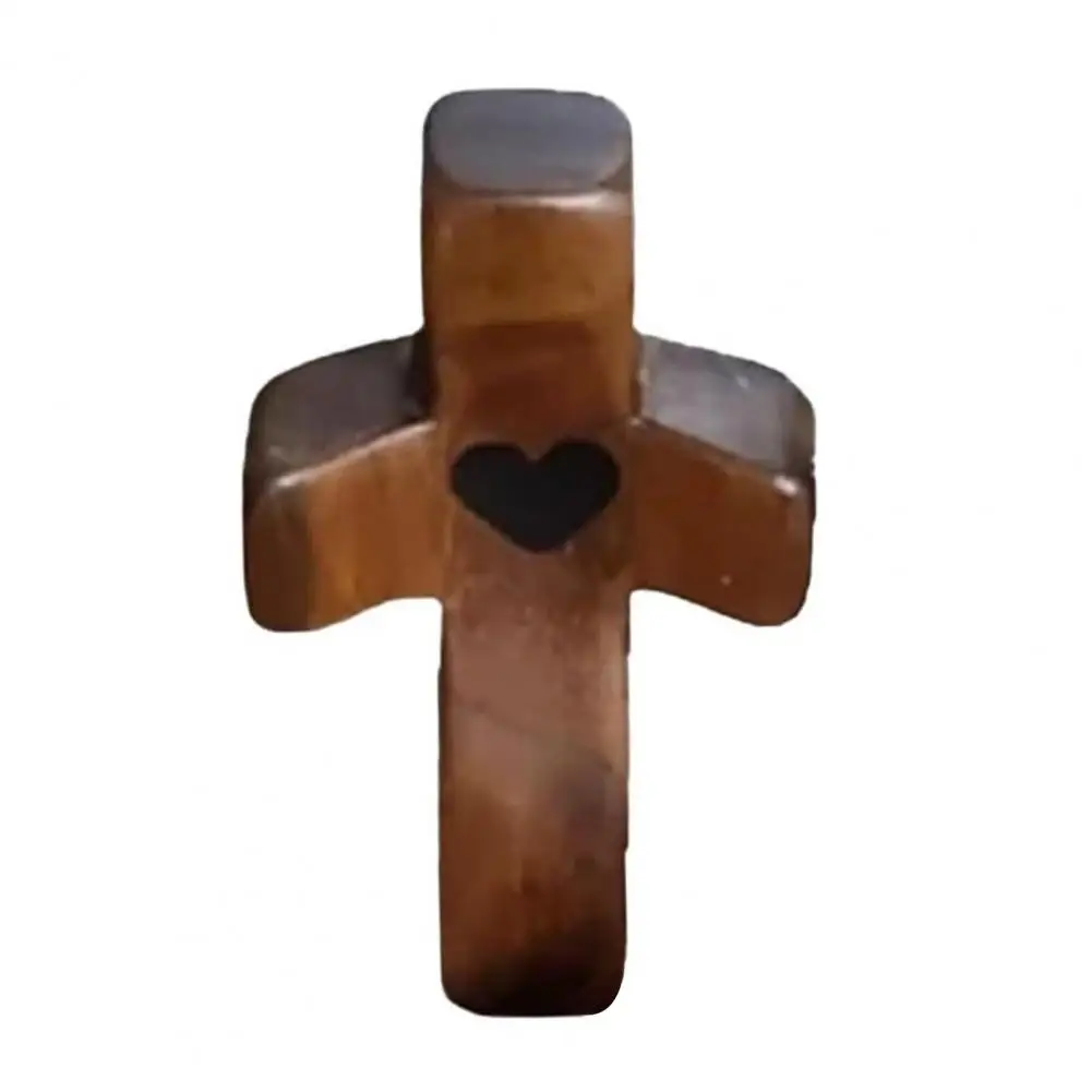 Olive Wood Handheld Wooden Cross Mini Pocket Stress Relief Spiritual Companion Cross My Heart Encouragement Gift