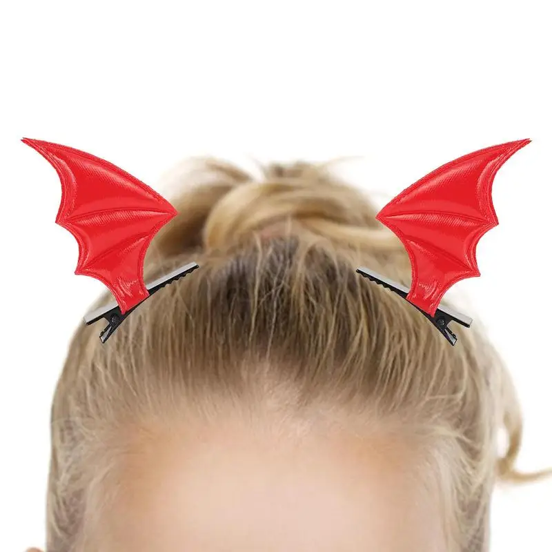 Bat Wing Hair Clips Bat Devil Wings Shape Barrettes Hair Barrettes Clips Goth Accessories 2Pcs Cosplay Girls