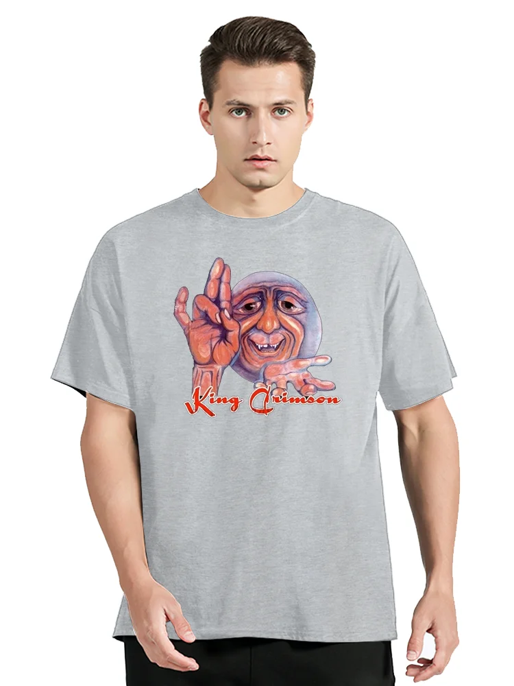 Shop Shirts 반소매 Zomer O-Neck Mens Black Tee 남성용 King Crimson English Rock Band T 셔츠 의류