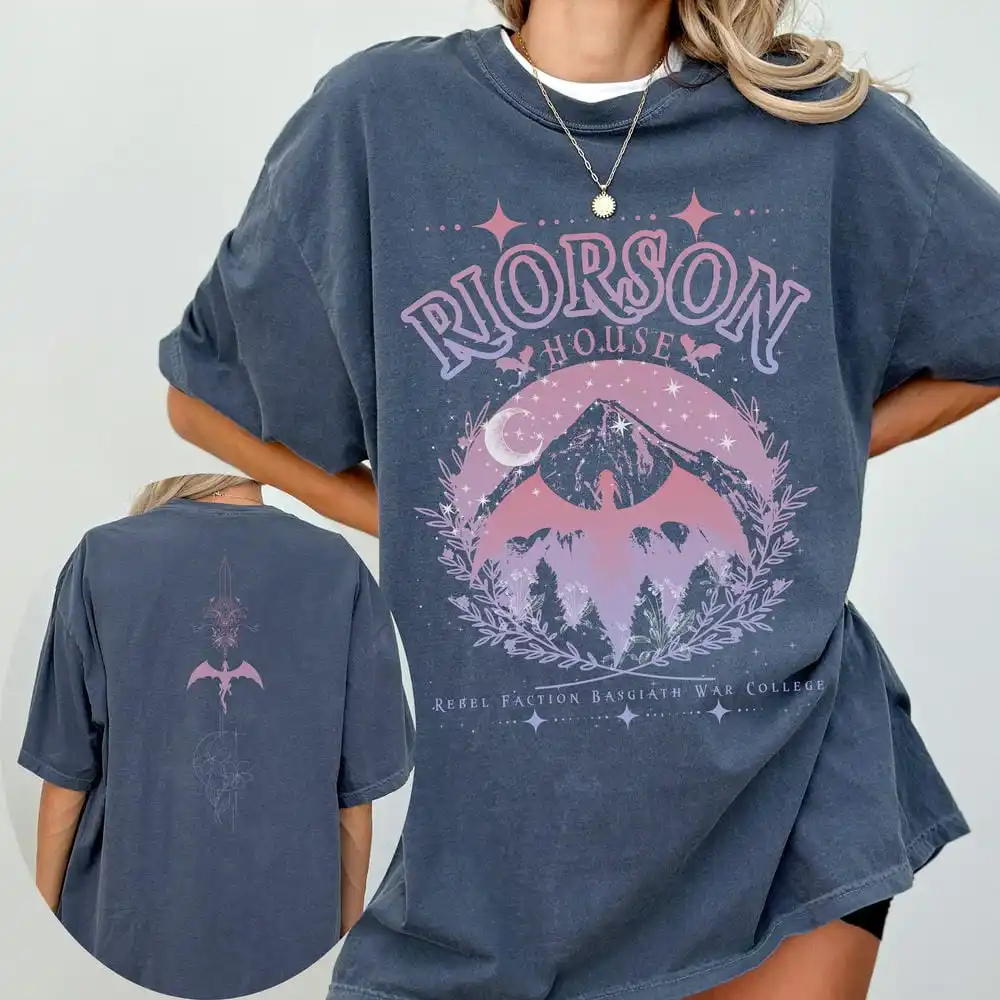 Vintage Xaden Riorson House Basgiath War College Shirt Fourth Wing Comfort Unisex Tee Cotton Y2K Top Daily Trendy Streetwear 5