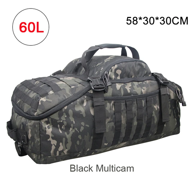 40L 60L 80L Men Army Sport Gym Bag Military Tactical Waterproof Backpack Molle Camping Backpacks Sports Travel Bags 60L Black Multicam