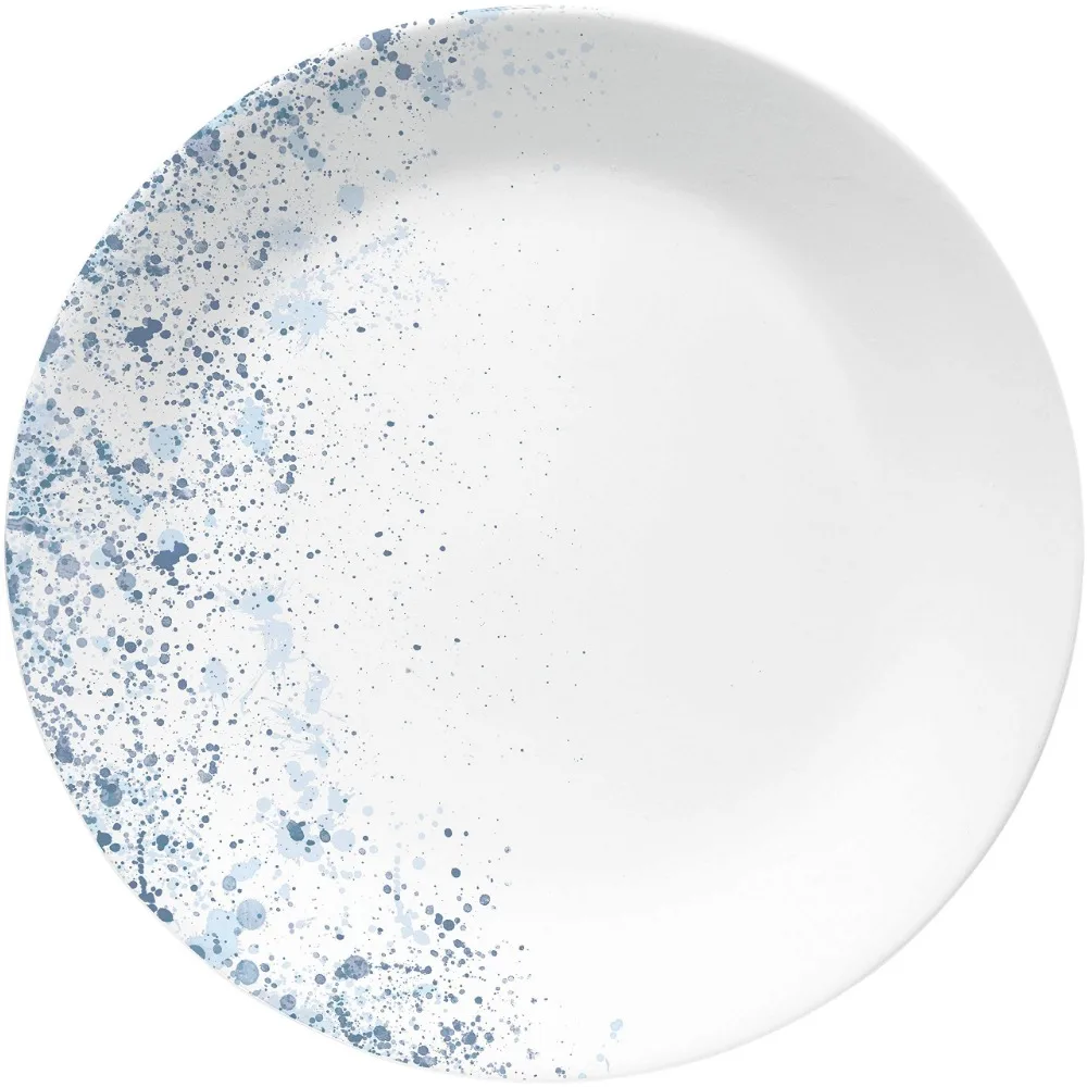 18-Piece Service for 6 Dinnerware Set, Lightweight Round Plates and Bowls Set, Indigo Speckle