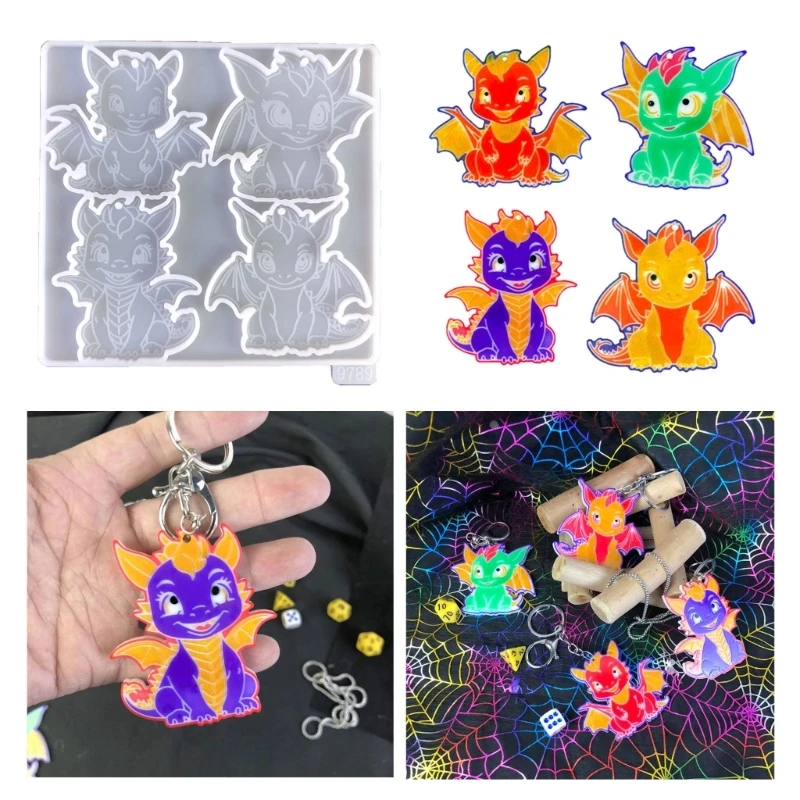 

Keychain Molds Pendant Moulds Clay Mould Dragon Baby Jewelry Making Supply