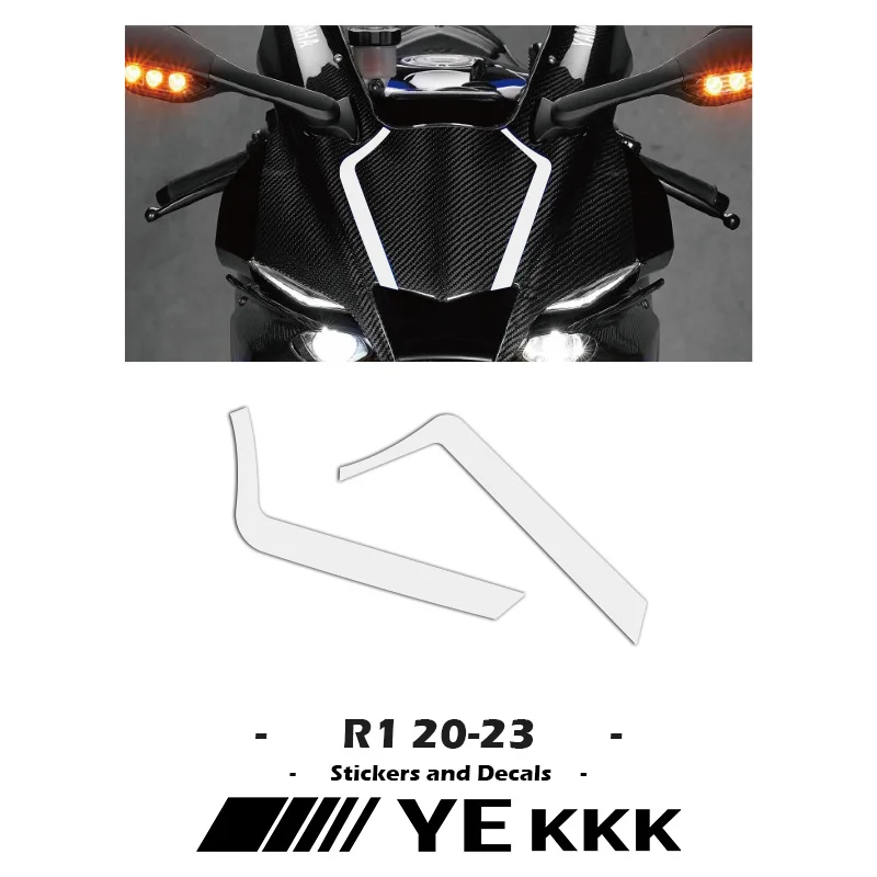 Front Fairing Shell Sticker Decal 2020-2023 21 22 23 All Logo For YAMAHA YZFR1 YZF-R1 R1M YZF1000 cocolockey new replacement transponder blank key case shell for toyota tr47 no logo