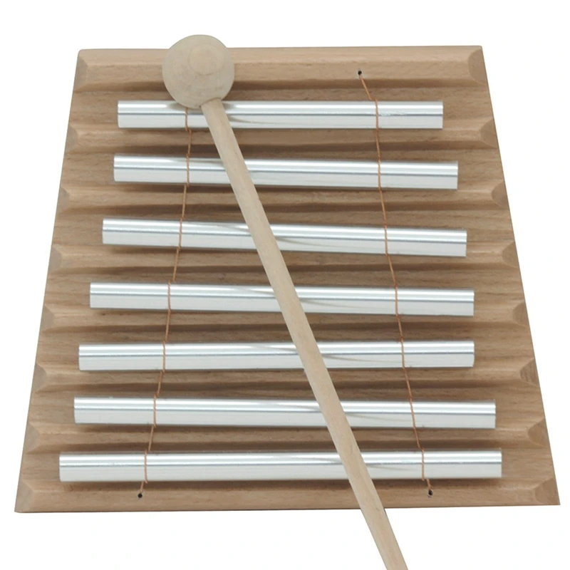 7 Tone Wooden Chimes With Mallet Percussion Instrument For Prayer Yoga Meditation Musical Chime